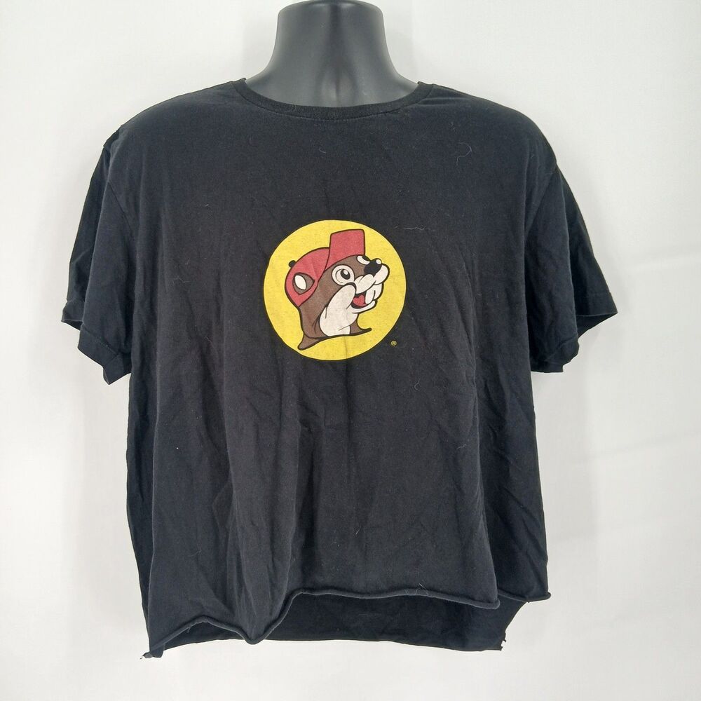 Buc-ee's Peace Love Buc-ees Black Graphic T-Shirt Adult XL Short Sleeve crop top